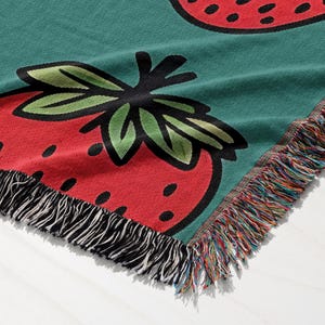 a close up of a blanket on a table
