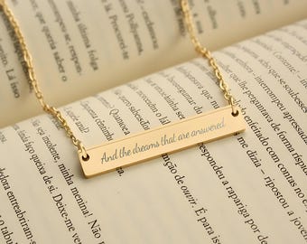 And the Dreams That Are Answered Necklace ACOTAR Jewelry Gold Rose Gold Silver Bookish Gift Night Court Rhysand Feyre Velaris