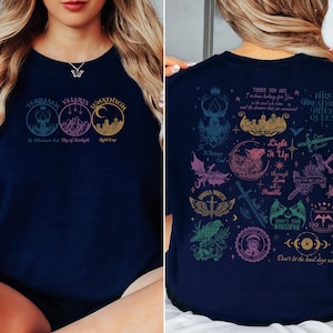 Sarah J Maas sweatshirt leesgrage merchandise ACOTAR glazen troon Crescent City cadeau voor lezers Velaris Terrasen Lunathion gezellige Fantasy shirt