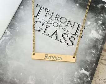 Rowan Necklace Throne Of Glass Jewelry Aelin Galathynius Charm Necklace Bookish Jewelry Fireheart Terrasen Gift For Book Lover Sarah J Maas