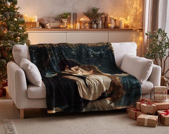 ACOTAR Decke, Rhysand und Feyre, Velaris Night Court, Sarah J Maas Merch, Romantische Fantasie, Bücherwurm Geschenk, Bücherwurm