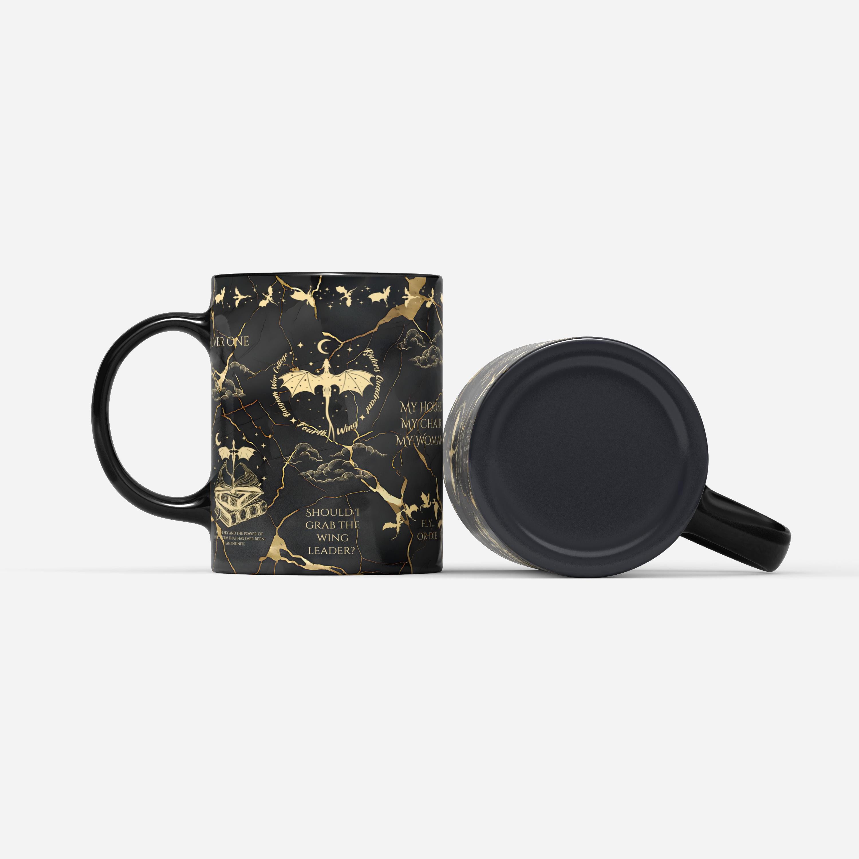 Fourth Wing Mug Bookish Dragon Mug Romantasy Mug for Xaden Riorson Fans BookTok Mug Gift for Wife Cute Bookish Mug Book Lover Gift