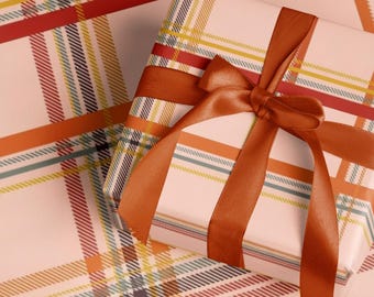 Rollo de papel de regalo navideño a cuadros, papel de regalo festivo, papel de regalo navideño, papel de regalo para regalos navideños