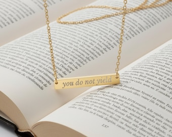 Collar «No te rindas» Trono de Cristal Aelin Galathynius Collar con dije Joyería literaria Corazón de Fuego Terrasen Regalo para amantes de los libros Romance