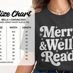 Merry and Well Read Shirt, Graphic Tee for Book Lovers, Cute Holiday Shirt, Bookworm Gift, Cozy Reading Apparel, Unisex Tee