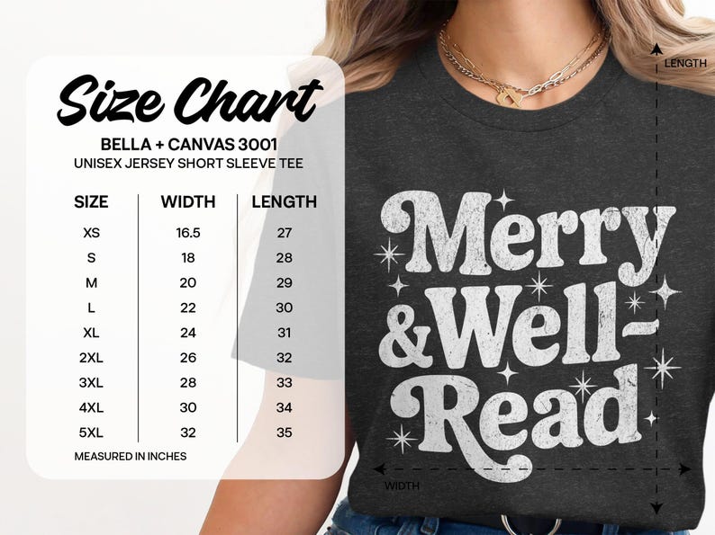 Merry and Well Read Shirt, Graphic Tee for Book Lovers, Cute Holiday Shirt, Bookworm Gift, Cozy Reading Apparel, Unisex Tee
