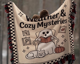 Halloween Blanket Tapestry Blanket Comfy Blanket Whimsigoth Decor Spooky Blanket Witchy Blanket Cozy Blanket Booklover Gift