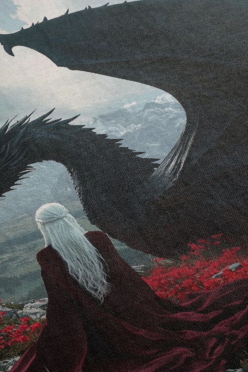 Throne of Glass Woven Blanket Aelin Rowan Dorian Manon & Abraxos Fantasy Book Decor Gift for TOG Fans and Cozy Bookish Reading Vibes image 4