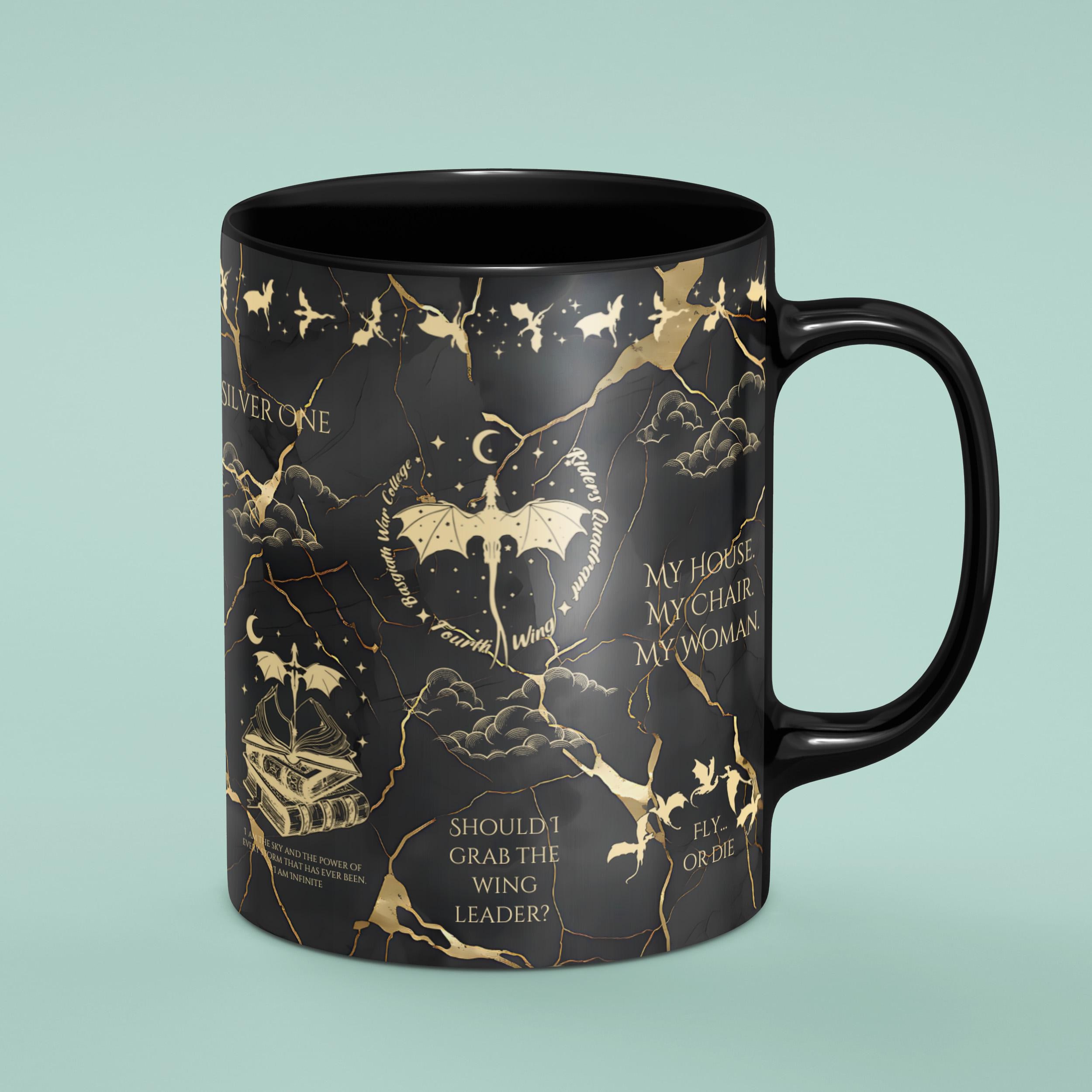 Fourth Wing Mug Bookish Dragon Mug Romantasy Mug for Xaden Riorson Fans BookTok Mug Gift for Wife Cute Bookish Mug Book Lover Gift