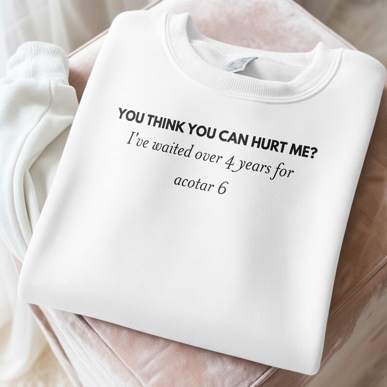 You Think You Can Hurt Me Sweatshirt, I've Waited Over 4 Years for ACOTAR 6 Sweater, Book Lover Gift, Reader Apparel, Funny Book Hoodie