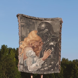 Medieval blanket, gothic decor Romantic Tapestry Throw | Gothic Renaissance Decor & Dark Knight Gift