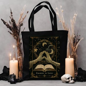 Torba z motywem „Wrogowie do kochanków” Dark Academia, torba Booktok, Bookish Merch dla fanów romansów fantasy