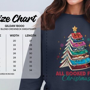 All Booked for Christmas Sweatshirt, Books Christmas Tree Sweatshirt, Reader Christmas Pullover, Holiday Book Lover Gift