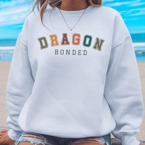 Dragon Bonded Sweatshirt, Fourth Wing Merch, Cozy Fantasy Bookish Pullover for Readers and Dragon Lovers Xaden Riorson Bookish Merch