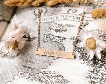 High Lady Necklace Acotar Jewelry Bookish Necklace Night Court Necklace Rhysand Feyre Acotar Merch Book Lover Gift Fantasy Necklace Romantas