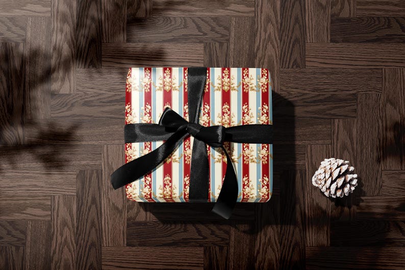 Christmas Gift, Holiday Present, Festive Wrapped Box, Holiday Celebration, Decorative Festive Package, Elegant Gift Wrapping