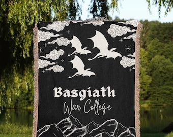 Basgiath War College Fantasy Decke, Vierter Flügel Drache Überwurf, Romantasy Wohnkultur für Buchliebhaber und gemütliche Leseecke Ästhetik