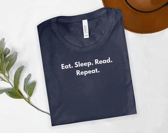 Eat Sleep Read Repeat Shirt Sweatshirt Funny Book Lover Shirt Bookish Crewneck Reader Gift Shirt Bookworm Sweatshirt Library Shirt For Women