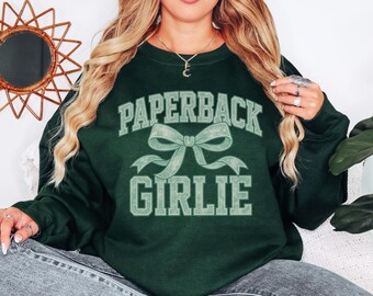 Paperback girlie-sweater, shirt boekenliefhebber, girly-sweater, schoolse cadeau, boekenwurm-sweater, reader-sweater, leescadeau