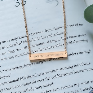 Collar de Cosa Violenta Cuarta Ala Joyería Oro Oro Rosa Plata Xaden Violet Sorrengail Jinete del Dragón Empíreo Regalo Literario