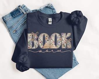 Bookish Shirt Book Lover Gift Idea Floral Bookworm Sweatshirt Literary Book Club Top Comfort Colors Tee Gift for Reader Booktok