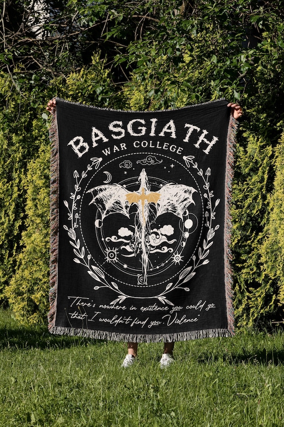 Fourth Wing Blanket, Soft Basgiath War College Throw, Perfect Bookish Gift for Readers, Comfy Reading Blanket