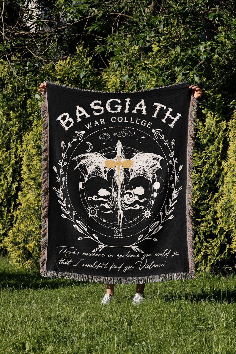 Fourth Wing Blanket, Soft Basgiath War College Throw, Perfect Bookish Gift for Readers, Comfy Reading Blanket image 1