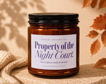 ACOTAR Candle Sarah J Maas Rhysand Night Court Scented Candle Book Club Velaris Cassian Gift for Book Lover Soy Candle