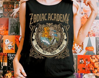 Zodiac Academy Tank Top Celestial Heirs Darius Acrux Tory Vega Darcy Vega Lance Orion Vega Twins Bookish Merch Dark Academia Shirt