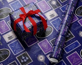 ACOTAR Velaris Wrapping Paper Midnight Fantasy Gift Wrap Sarah J Maas Merch Romantasy BookTok Design Luxury Holiday Paper for Book Lovers