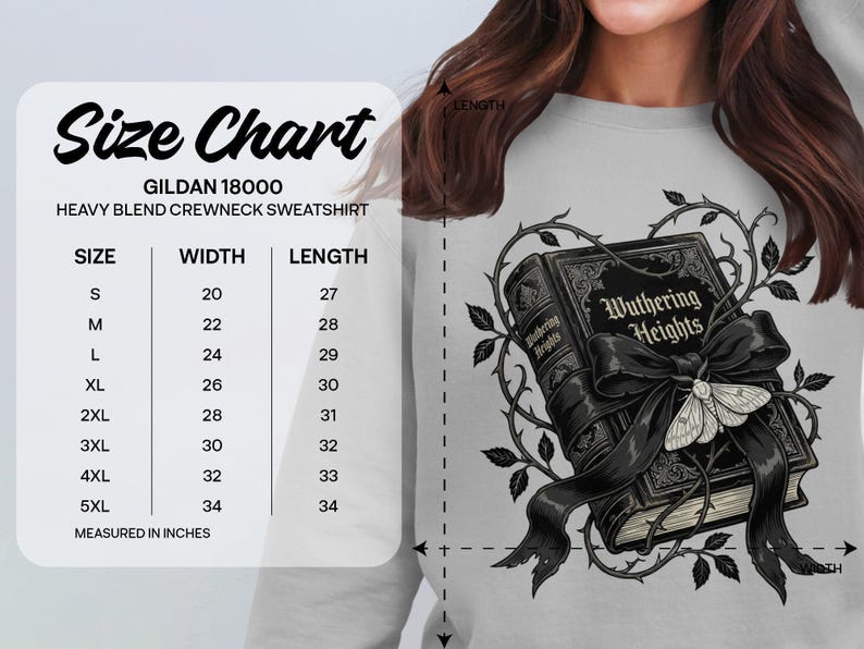 Wuthering Heights T-Shirt Sweatshirt, Emily Bronte, Gothic Literature, Classic Literature, Dark Academia, Book Lover Gift, Gothic Decor image 16