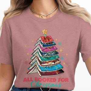 All Booked for Christmas Shirt, Christmas Tree Book Shirt, Book Lover Christmas Tee, Christmas Reading Shirt, Holiday Book T-Shirt
