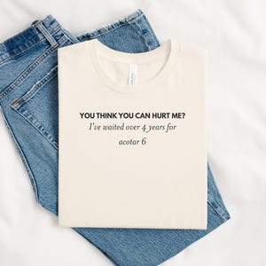Fan Shirt, You Think You Can Hurt Me Shirt, waited over 4 years for acotar 6 T-shirt, Book Lover Shirt, Bookish Tee, Reader Gifts