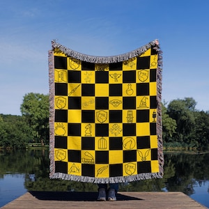 Honeybadger Blanket | Honeybadger House Decor | Potter Fan Gift |  Throw | HP House Tapestry | Potterhead Pride Blanket