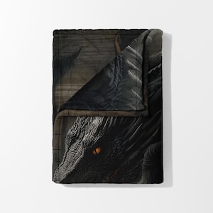 Dragon Blanket, Fantasy Throw, Mythical Creature Blanket, Cozy Bedding, Soft Blanket, Unique Gift, Home Decor, Fantasy Art Blanket