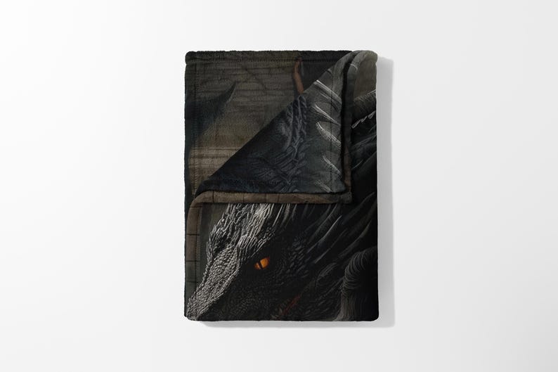 Dragon Blanket, Fantasy Throw, Mythical Creature Blanket, Cozy Bedding, Soft Blanket, Unique Gift, Home Decor, Fantasy Art Blanket