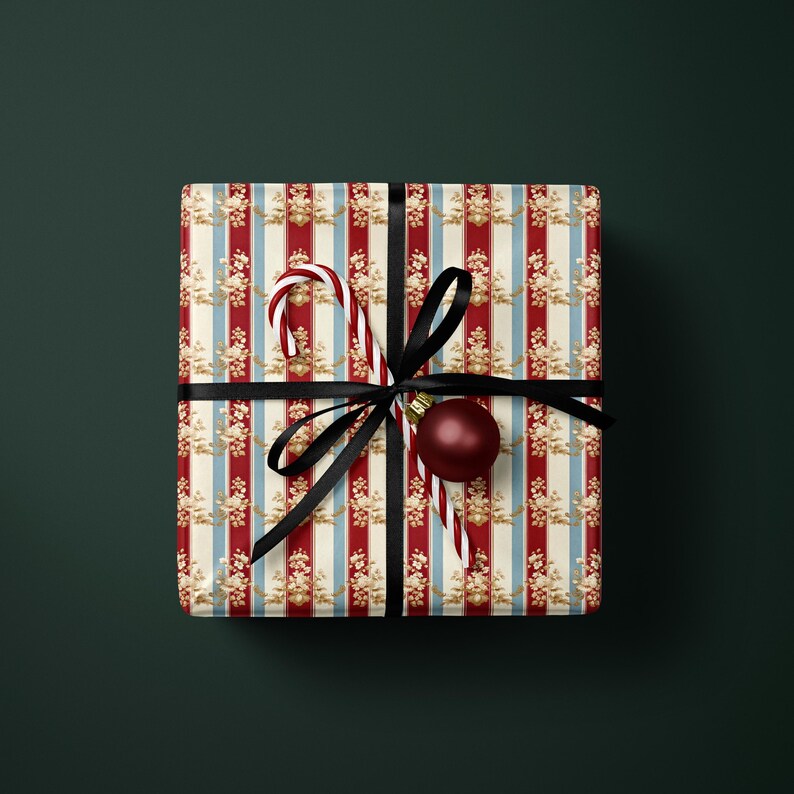 Festive Christmas Gift Box, Elegant Ribbon Wrapped Present, Seasonal Holiday Decoration, Perfect for Gift Giving
