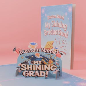 Carte pop-up Ma brillante remise des diplômes, carte 3D personnalisée pour diplômés, carte de félicitations avec nom personnalisé, cadeau de remise des diplômes pour les proches