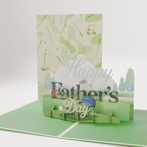 Biglietto pop-up personalizzato per papà golfista, biglietto 3D per la festa del papà, regalo per golfista, biglietto personalizzato per il campo da golf, biglietto di compleanno personalizzato per papà golfista, compleanno