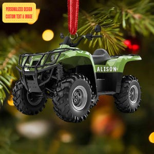 Personalized Quad Bike Christmas Ornament, Off Road Dirt Bike Ornament With Name, Custom ATV Rider Gift 2025, Acrylic Ornament