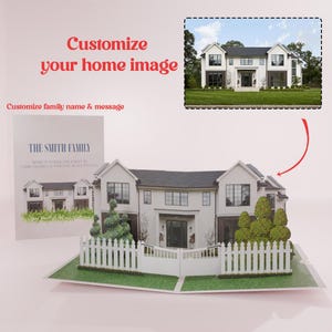 Benutzerdefinierte Haus Pop-Up-Karte, personalisierte 3D-Bildkarte, benutzerdefinierte Karte, Housewarming Geschenk, Foto Hauskarte, Grußkarte Geschenk für die Liebe