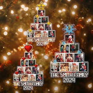 Foto Stammbaum Weihnachten, personalisierte Acryl Foto Ornament, 1. Weihnachten zusammen, Familien Ornament, benutzerdefinierte Familienfoto Baumverzierung