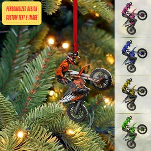 Personalized Mountain Bike Ornament, Custom Name Acrylic Gift for Biker Cycling Lovers Family Friends, Christmas Tree Decoration Keepsake