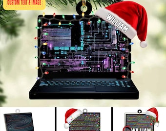 Personalized Programmer Ornament 2025, Custom Computer Ornament, Gift for Coder, Laptop Christmas Decor, Tech Lover Keepsake, Gift for him