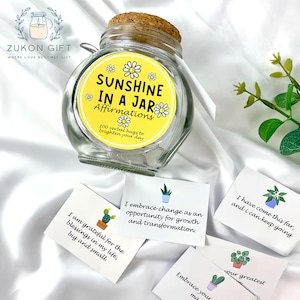 Affirmations « Soleil dans un bocal », 100 cartes d'affirmations positives, cadeau inspirant pour prendre soin de soi, cadeau pour elle, messages de motivation quotidiens