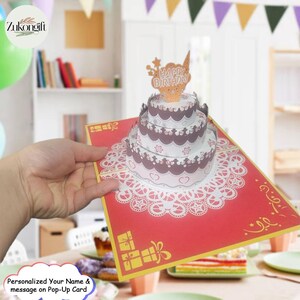 Tarjeta emergente de pastel de cumpleaños, Feliz cumpleaños, Tarjeta emergente, Tarjeta de cumpleaños 3D, Tarjeta de felicitación de cumpleaños, Tarjeta de felicitación, Regalo para seres queridos
