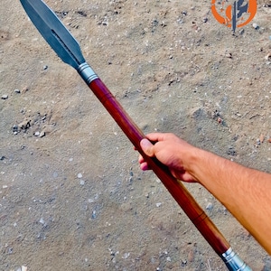 Handmade Tactical SPEAR - Handmade Wooden Spear-8 Inches Full Tang Long Blade Yari Spear -  Unique Gift for Christmas, Hunters, Anniversary