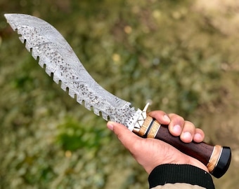Cuchillo Bowie de la mejor calidad, forjado a mano, acero de Damasco, cuchillo artesanal, funda para cuchillo de caza, regalo para él, regalo para marido, regalo para el Día del Padre
