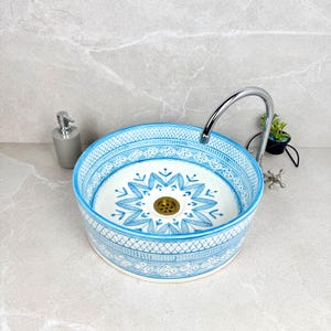 Handcrafted Ceramic Vessel Sink – Timeless Bathroom Countertop Basin with Artisan Detailing – Unique Vanity Wash Bowl