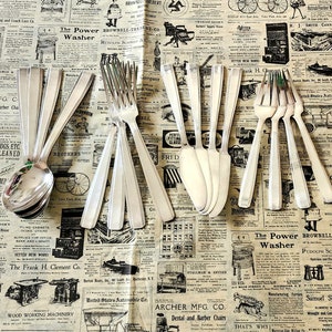 Antique Art Deco French Silverware Set for 4: Fish Cutlery